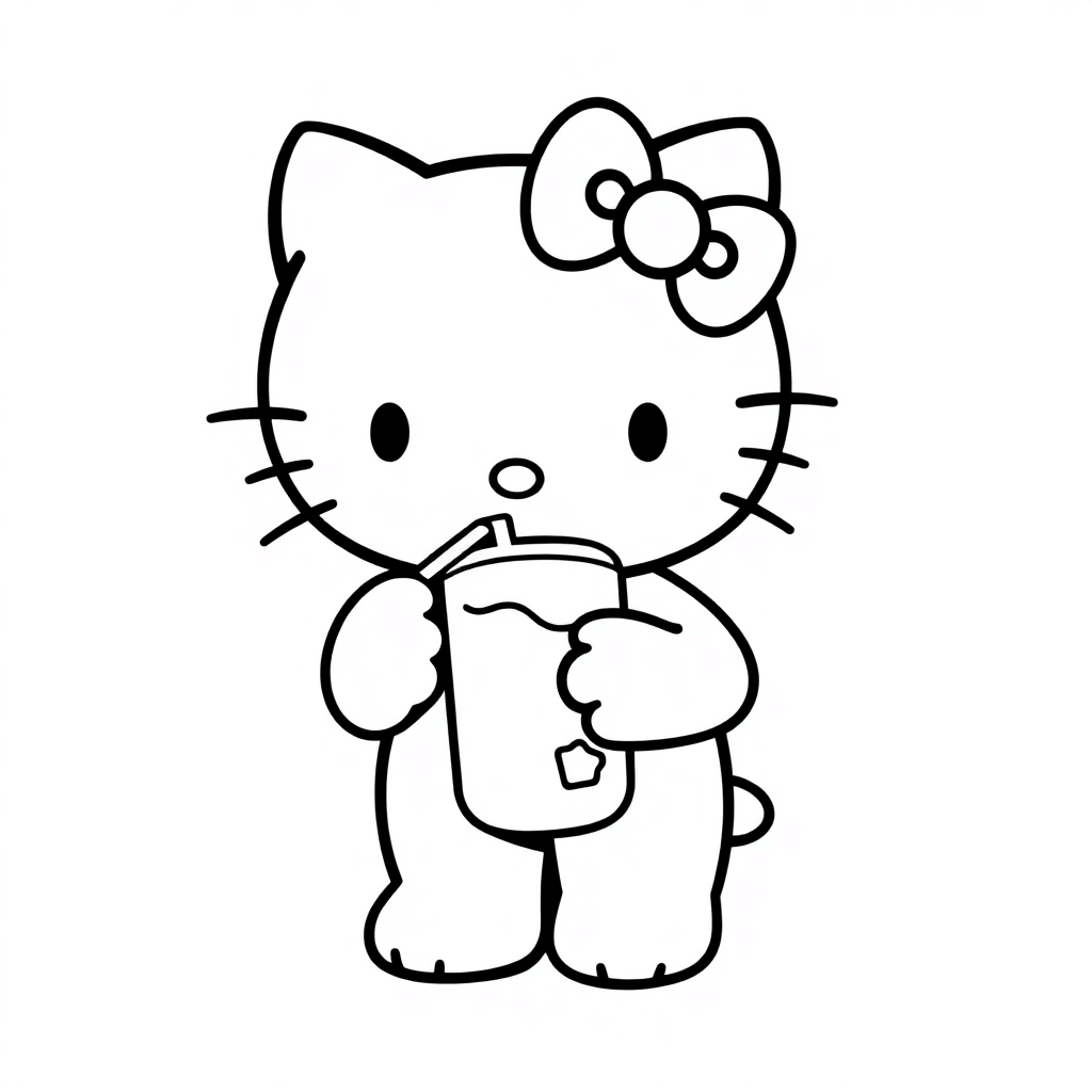 Hello Kitty Drinking