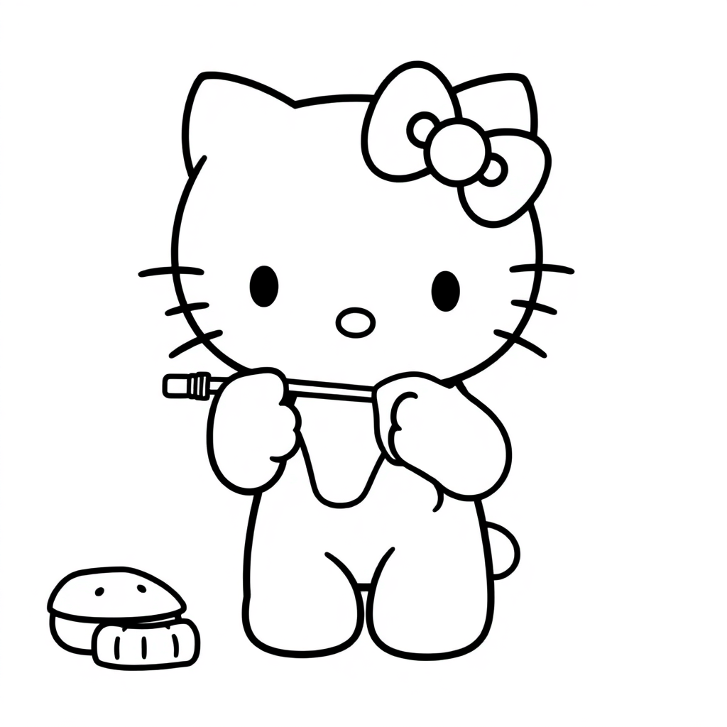 Hello Kitty Eating