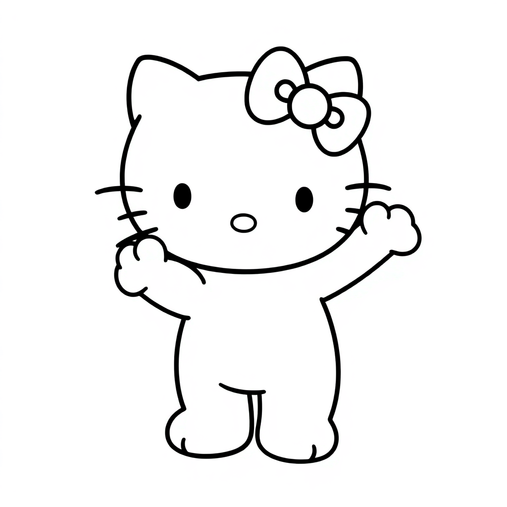 Hello Kitty Stretching